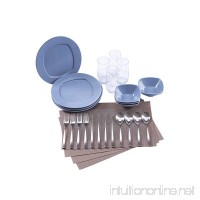 The Oslo Collection by Ensemble - Designer Curated Place Setting for 4 (Dinnerware  Glassware  Flatware and Placemats) - B0786RZ8L3